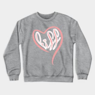 Kiss inside a red heart a reference to Valentine's Day engraving Crewneck Sweatshirt